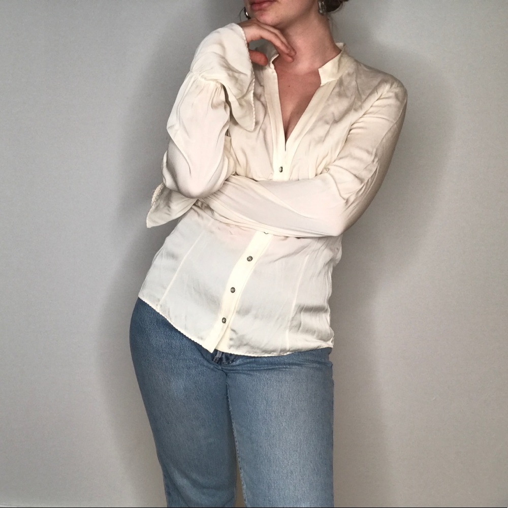 Button up blouse with fun sleeves